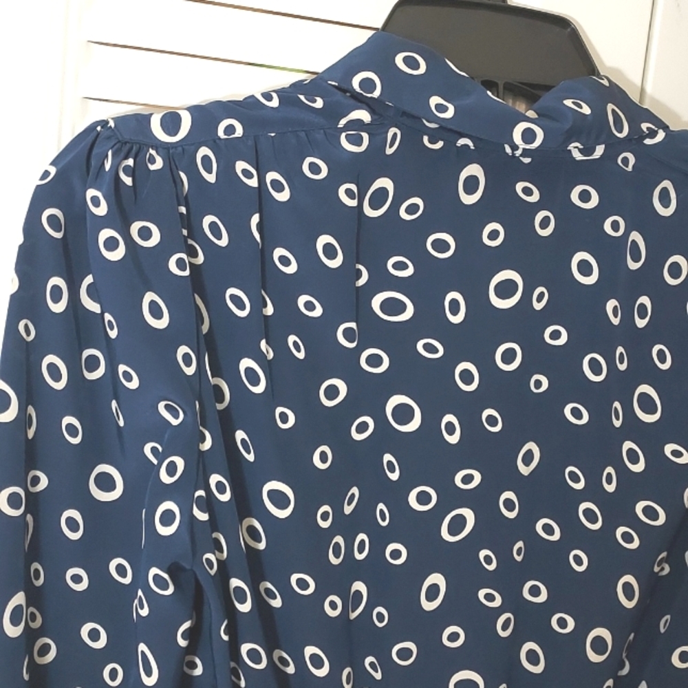 Rouje Look Liz Claiborne Blue and White Casual Button Front Dress 8p 38 - Picture 8 of 9